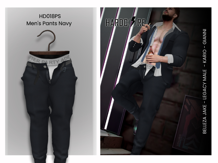 :: HARDCORE :: (HD018PS) Men's Pants Navy