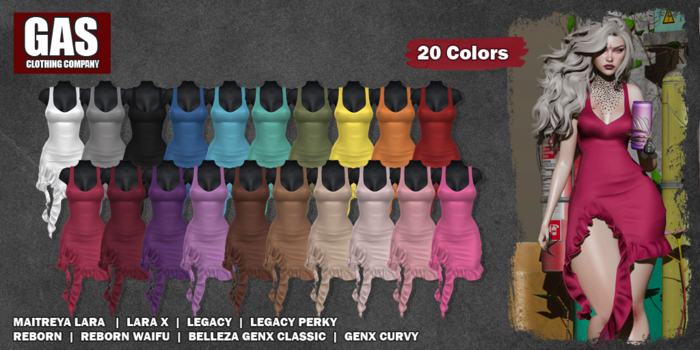 GAS [Dress Alessia - 20 Colors w/HUD FATPACK]