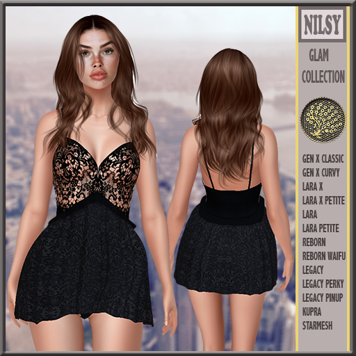 LACE TOP FLARED DRESS
