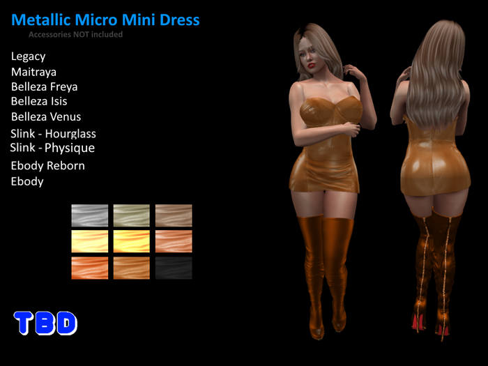 TBD Metallic Micro Mini Dress 1234