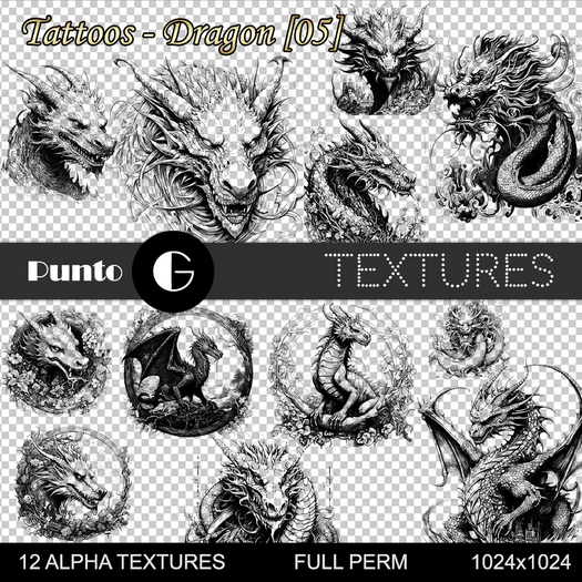 Full Perm Textures - Tattoos Dragon [05]