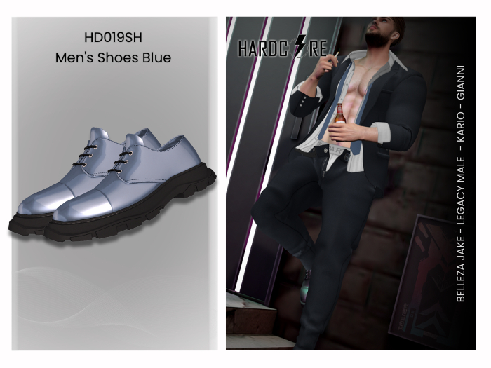 :: HARDCORE :: (HD019SH) Men's Shoes Blue 