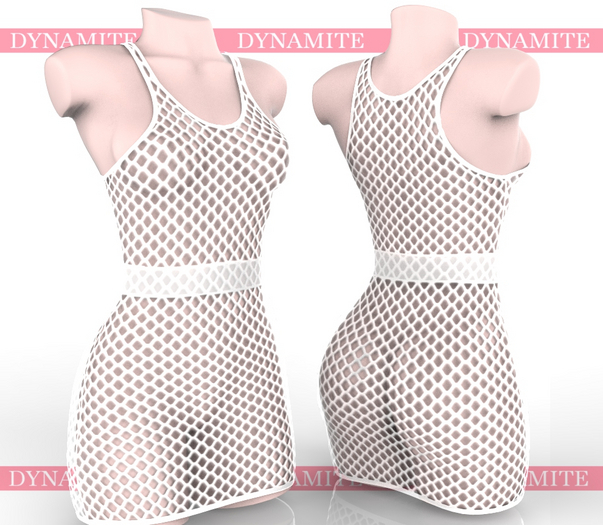 White Fishnet Dress LaraX