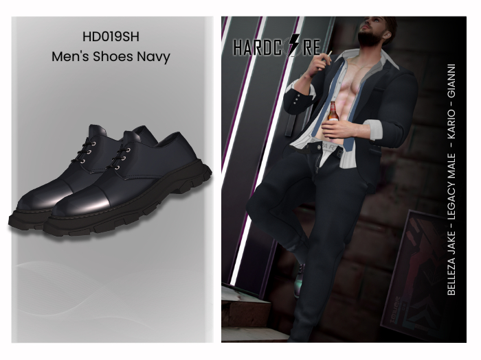 :: HARDCORE :: (HD019SH) Men's Shoes Navy