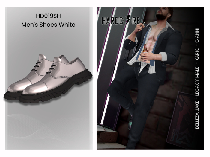 :: HARDCORE :: (HD019SH) Men's Shoes White