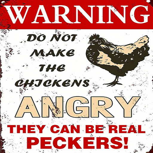 Humorous Poster-Angry Chickens