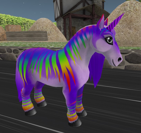 Amaretto Ponie Pals : Craved Rainbow Striped Painted Fem