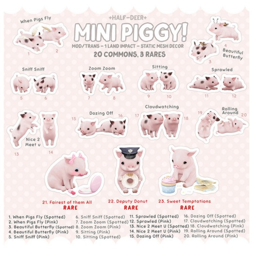 +Half-Deer+ Mini Piggy - Sprawled (Pink)
