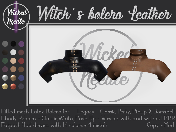 ~W-N~ Witch's bolero Legacy + Reborn + PBR Leather