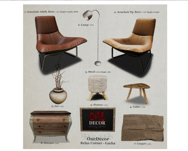 OneDecor(2)Relax Corner - Armchair _ PG  RARE