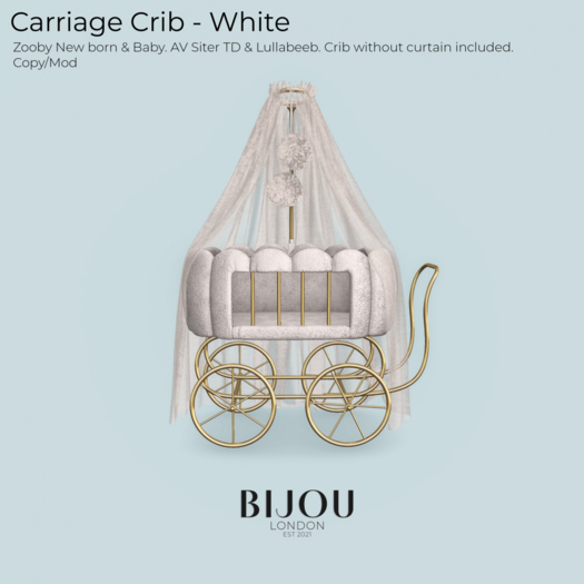 BIJOU :: Carriage Crib - White *add me*