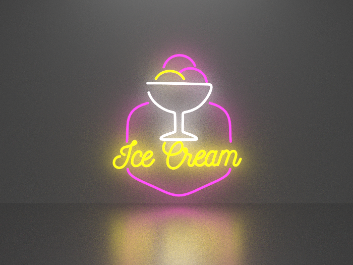 Ice cream neon sign Full Permission