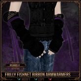=^.^= Curious Kitties - Frilly Fishnet Ribbon Armwarmers - Purple