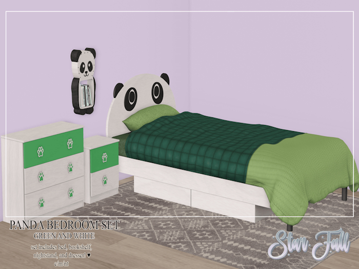 {Starfall} - Panda Bedroom Set - Green