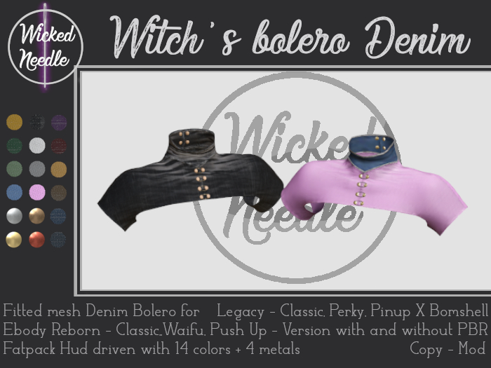 ~W-N~ Witch's bolero Legacy + Reborn + PBR Denim