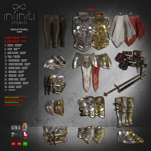 02 RARE Sentinel CORSET Gold - IP -