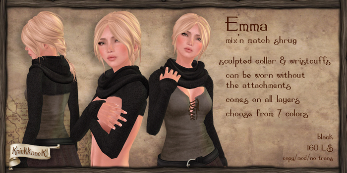 [knickknack] Emma shrug BLACK