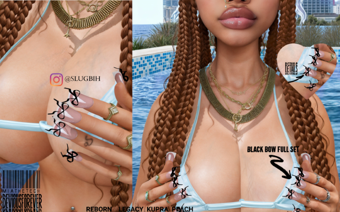 DF<3 BLACK BOW FRENCH SET FULL-PEACH