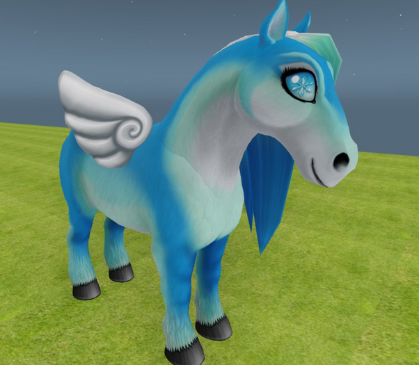 Amaretto Ponie Pals : Painted Azure Glacial Eyes Wing