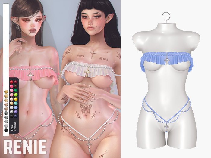 RENIE : ROSARY LINGERIE SET - BABY BLUE