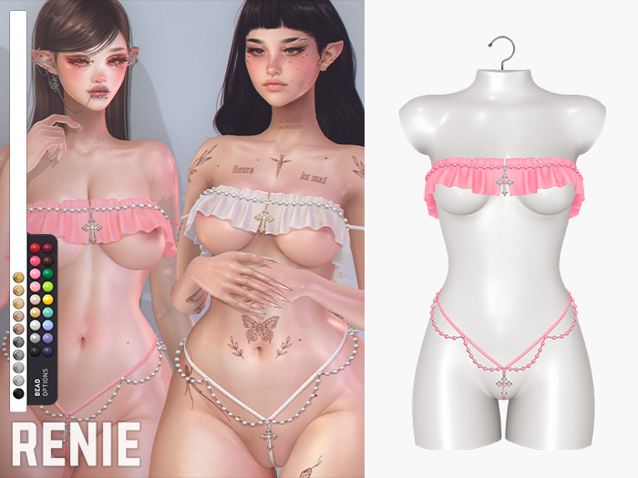 RENIE : ROSARY LINGERIE SET - BABY PINK