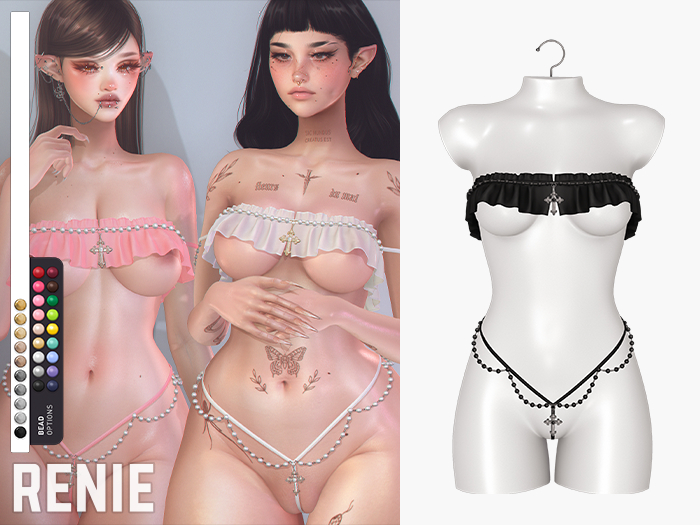 RENIE : ROSARY LINGERIE SET - BLACK