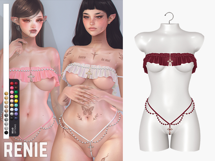 RENIE : ROSARY LINGERIE SET - BURGUNDY
