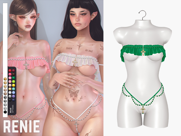RENIE : ROSARY LINGERIE SET - GREEN