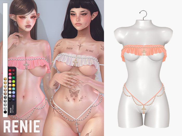RENIE : ROSARY LINGERIE SET - PEACH