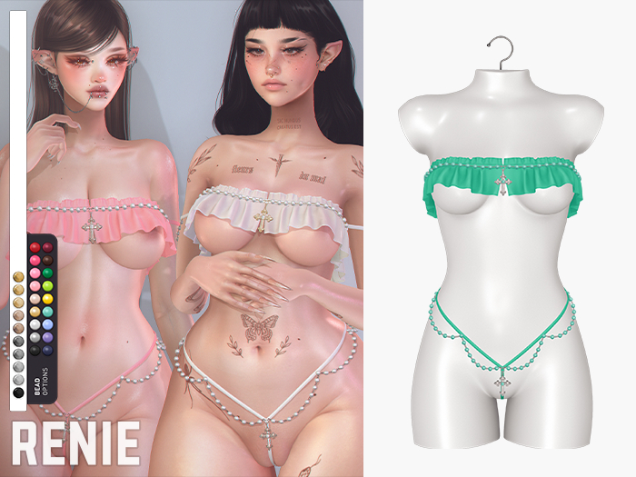 RENIE : ROSARY LINGERIE SET - TEAL