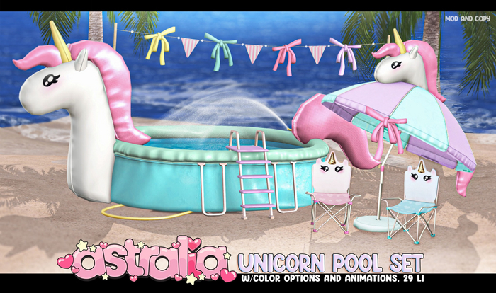 Astralia // Unicorn Backyard Pool Set (Flags)