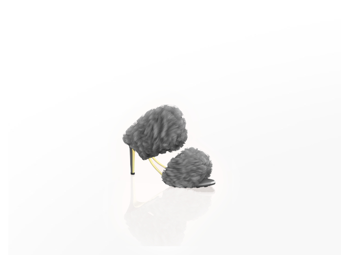 Nadia Fur Pumps — Gray