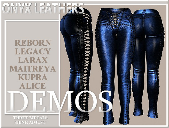 Demos for Navy Blue Leather Rocker Pants v2