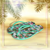 Teal Flamingo Flip Flops LaraX