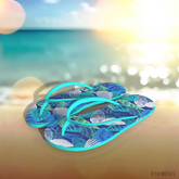 Teal Ocean Flip Flops LaraX