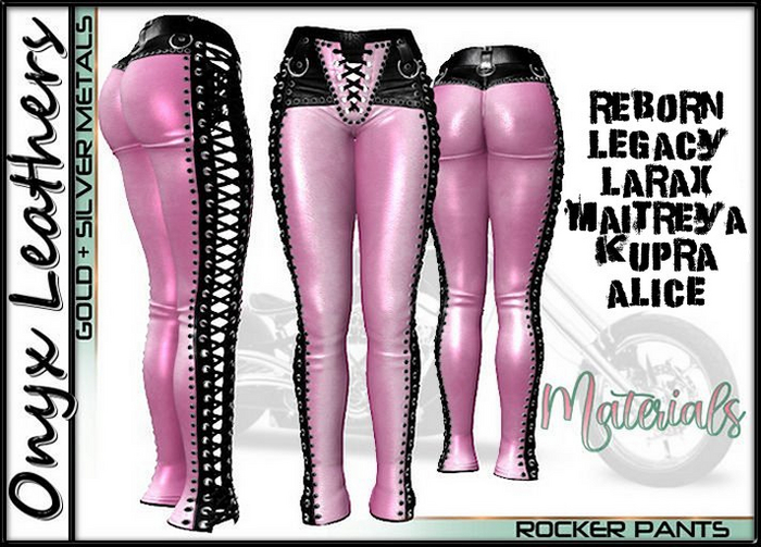 Pink Leather Rocker Pants - Two Tone