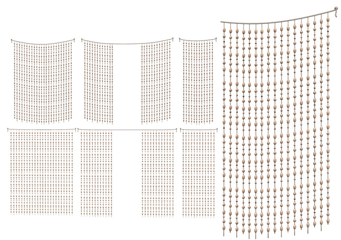 Dahlia - Tropical Bliss - Beaded Curtain - Bamboo 