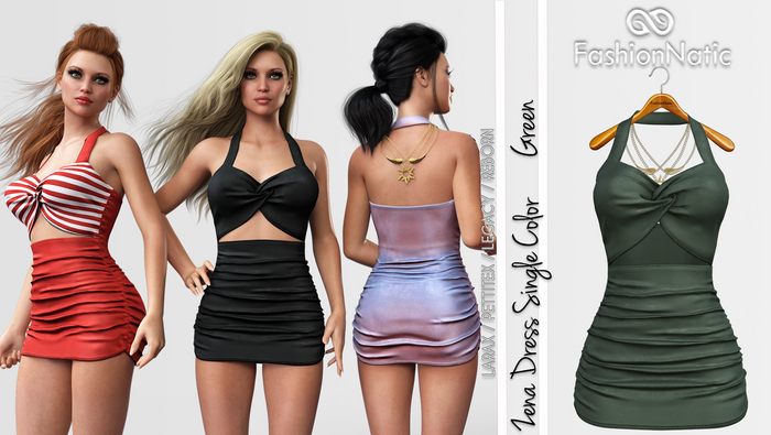 Dress Zena Green - LaraX, PetiteX, Legacy, Reborn - FashionNatic