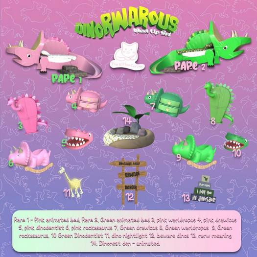 3 -  Rockasaurus -  Pink  Warldropus-  TKC