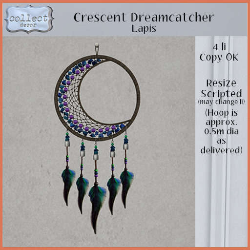 Crescent Dreamcatcher - Lapis - { collect }