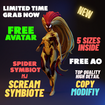 Scream Avatar Rigged Second Life Marketplace - Marvel Scream 5 Sizes Avatar Bundle Free