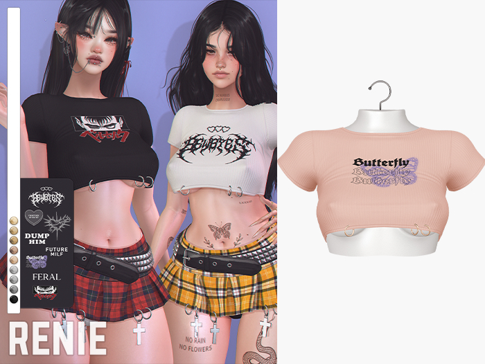 RENIE : REBEL CROP TOP - CREAM