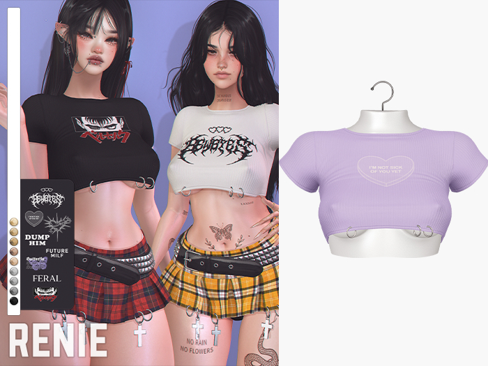 RENIE : REBEL CROP TOP - LAVENDER