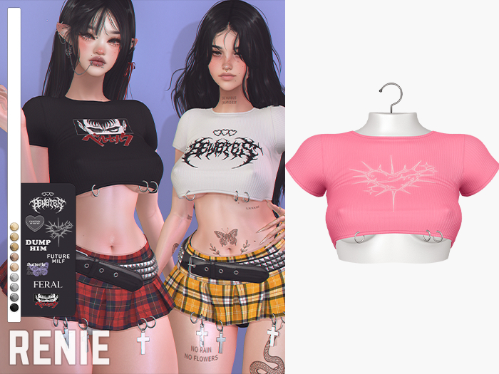 RENIE : REBEL CROP TOP - PINK