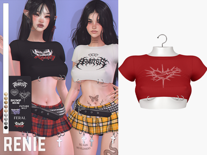 RENIE : REBEL CROP TOP - RED