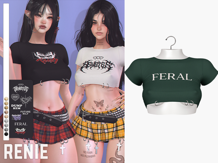 RENIE : REBEL CROP TOP - SAGE