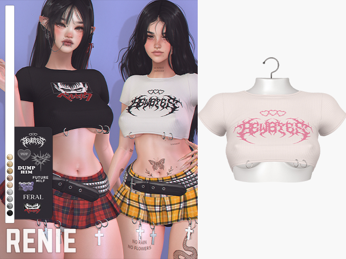RENIE : REBEL CROP TOP - WHITE