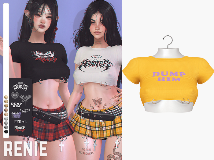 RENIE : REBEL CROP TOP - YELLOW