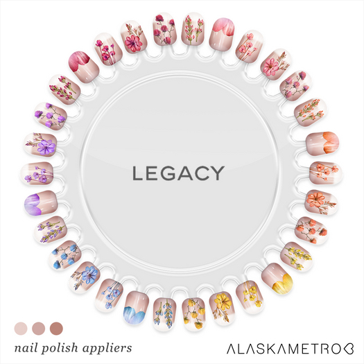 alaskametro<3 "Flowerpress" nail art | Legacy Meshbody appliers