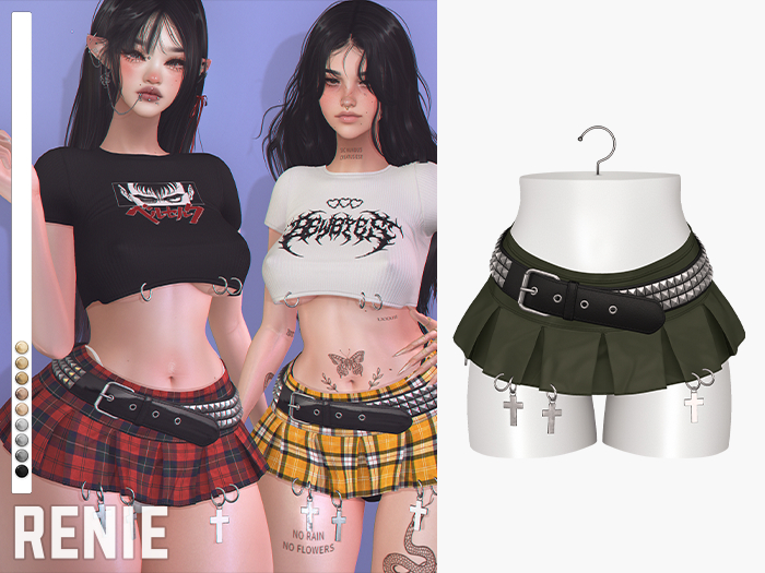 RENIE : REBEL SKIRT - OLIVE